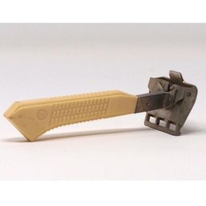 Vintage Shaving Razor with White, cream Handel, gillette